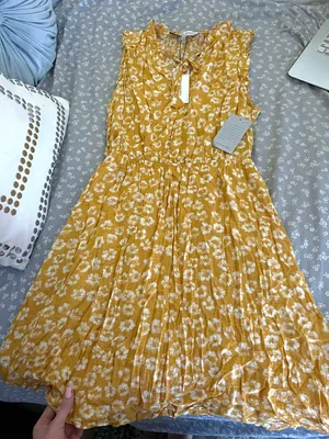 Nordstrom Yellow And White Floral Dress thumbnail 1