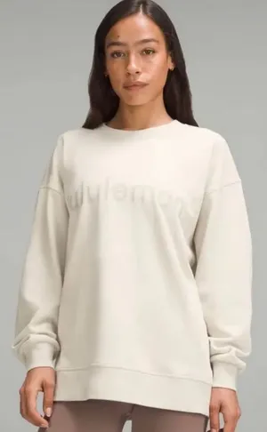 Lululemon NWT Perfectly Oversized Crewneck Sweatshirt Pullover Bone 6 graphic thumbnail 1