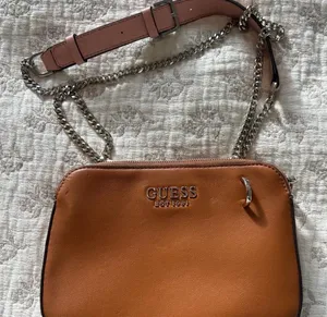 Guess Brown Crossbody Bag with Chain Strap thumbnail 1