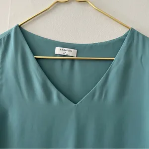 Aritzia Babaton Murphy Sleeveless Teal Blue Blouse thumbnail 3