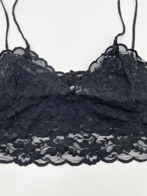 Vintage 80s 90s Alana Gale Sheer Black Lace Bralette Cami Small Dark Coquette thumbnail 7