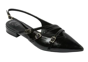 NWT A New Day Womens Twiggy Multi Buckle Mini Heel Flats 94303768 Black 6 thumbnail 1