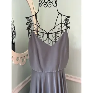 Jenny Yoo Collection‎ Womens Gray Flowy Strappy Chiffon Gown Size 2 Prom thumbnail 2