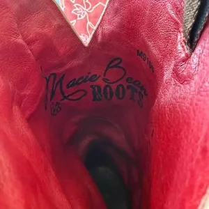 Macie Bean Cowgirl Boots Women's Size 9 Floral Tooled Leather thumbnail 8