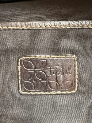 Fossil Black Canvas Leather Trim Crossbody Square Messenger Bag thumbnail 2
