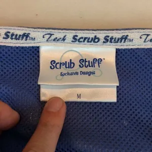 Medical Uniform Scrub Size Medium Stuff Tech Top Blue Short Sleeve Unisex thumbnail 10