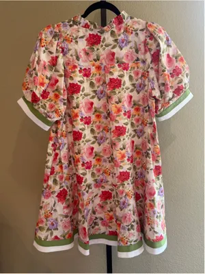Entro Floral Print Contrast Trim Mini Dress Size S thumbnail 3