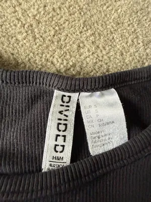H&M Divided gray ribbed crop top t shirt. Size S. thumbnail 3