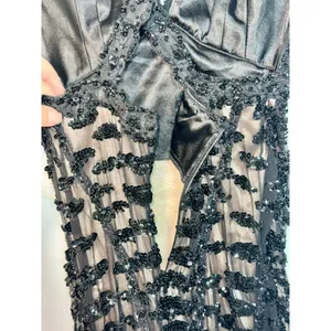 NEW Mandalay Black Nude Silk Sequin Maxi Long Gown Evening Formal Dress Womens 6 thumbnail 9