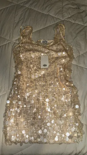 Knit sequin Dres Cream Gold thumbnail 5