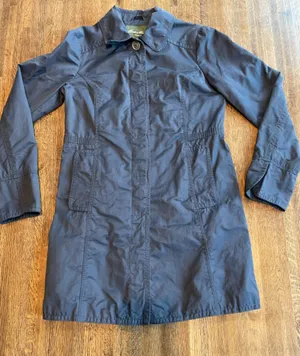 Eddie Bauer Navy Christine Trench Coat Cotton Nylon Preppy Classic - Size XS thumbnail 1