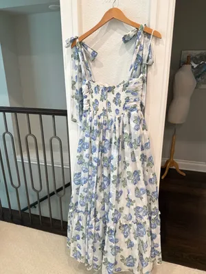 Mable Blue Rose Floral Midi Dress NWT Cottagecore Garden Party thumbnail 5