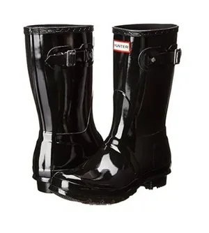 Hunter Original Short Gloss Rain Boots – Women's Size 6 – Black Gloss – NIB thumbnail 1