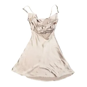 Speechless Satin Mini Dress Womens XXS Champagne Rhinestone Strap Open Back thumbnail 9