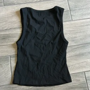 Showpo black ribbed tank top thumbnail 3