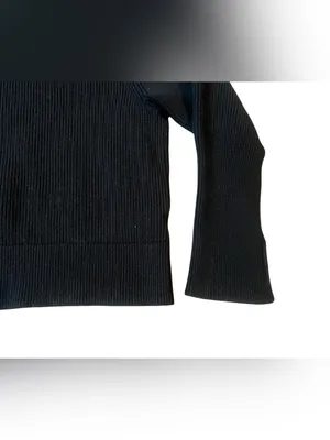 Banana Republic Black Ribbed Cowl-Neck Sweater thumbnail 4