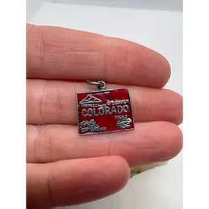 Vintage Sterling Silver Colorado Red Enamel Souvenir Travel Charm Pendant 2.21g thumbnail 3