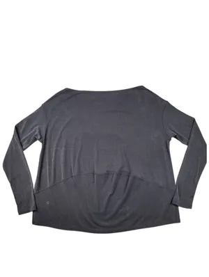 Lululemon Drapey Softstreme Off-The-Shoulder Long-Sleeve Shirt Black Size M thumbnail 8