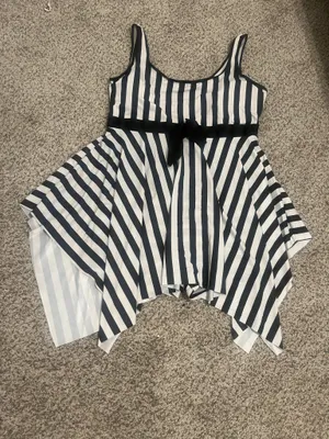 Blooming Swimsuit Swimwear Women Stripes Bathing Suit Bow Belted Beach Wear High Waisted Monokini Swim Wear thumbnail 2