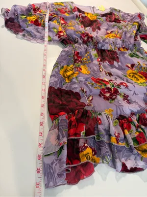 Alice‎ + Olivia Katrina Silk Blend Dress In Water Lotus Lavander Size S/M thumbnail 13
