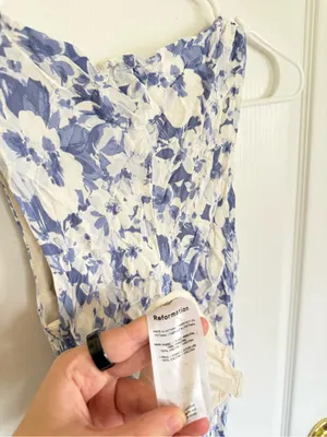 Reformation Topanga Midi Dress in Larkspur Blue thumbnail 6