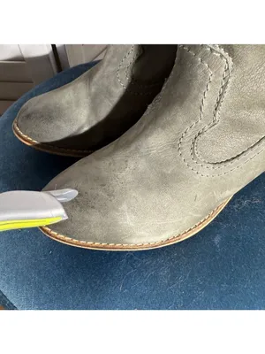 Rebel Taupe Gray Leather Ankle Cowboy Boots Size 9 thumbnail 9