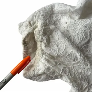 Zara White Eyelet Embroidered Midi Dress Size S Puff Sleeve Cotton Boho Cottage thumbnail 9