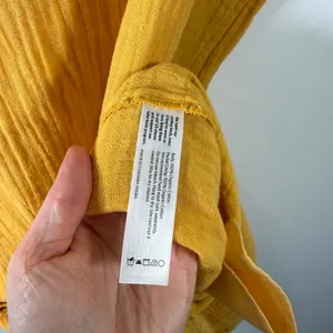 Eileen Fisher Dress 100% Organic Cotton Women Small‎ Yellow Gauze Shift Coastal thumbnail 6