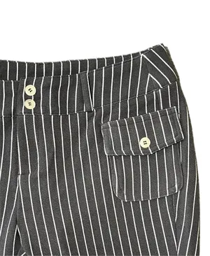 🍙 NWOT SHEIN ICON Gray/White Pinstriped Fit & Flare Pants thumbnail 4