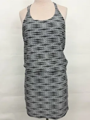 Athleta Ariel Venice Swim Strappy Back Dress black Gray Large thumbnail 3