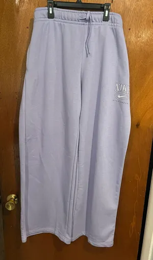 Nike Lavender Crew Track Pants with Side Swoosh thumbnail 1