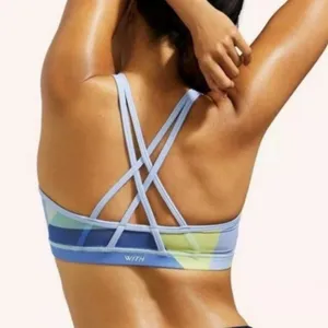 Pelaton‎ x WITH Wear It To Heart | Geometric Print Strappy Sports Bra, Size M thumbnail 3