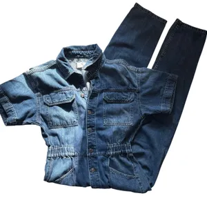 Free People We‎ The Free Marci Denim Jumpsuit Size Small Distressed thumbnail 1