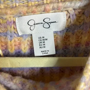 Jessica Simpson Pastel Striped Cropped Oversized Wool Sweater | Medium thumbnail 5