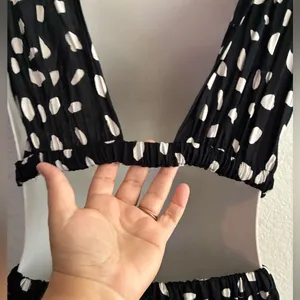 ASOS Front Slits Back Cut Out Black and White Patterned Maxi Beach Dress 2 thumbnail 11