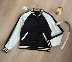 NWT Coach Reversible Signature C Varsity Bomber Jacket Black White Size S CAH06 thumbnail 1