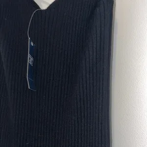 Nwt Abercrombie & Fitch Black Ribbed V-Neck Maxi Slip Dress thumbnail 5