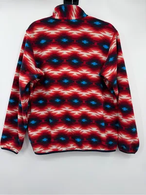 Patagonia Synchilla Snap T Fleece Womens L FA15 25455 Red Geometric Pullover thumbnail 3