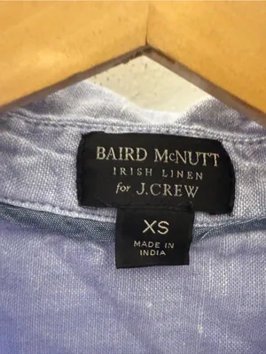 BAIRD McNUTT IRISH LINEN J.CREW‎ Shirt Dress Pockets Preppy XS Blue thumbnail 5