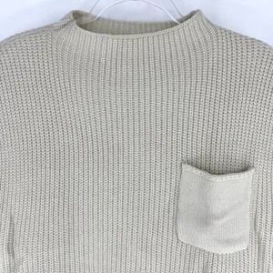 Shaker Knit Sweater Vest with Chest Pocket Beige‎ Size Medium thumbnail 2