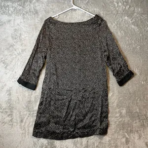 Zara Women's Animal Leopard Print‎ Shift Dress Size Small 100% Silk thumbnail 8