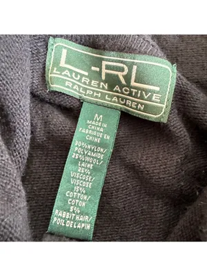Lauren Active Ralph Lauren Black Cowl Neck Sweater M Wool Blend thumbnail 6
