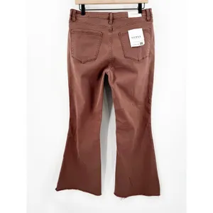 Ceros Jeans Womens SZ 30 NWT Phoenix High Rise Flare Distressed Mocha Denim Crop thumbnail 3