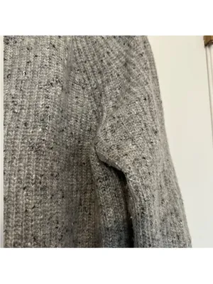 J. Crew Donegal Turtleneck Sweater Lambs Wool Gray Womens Large Scandi Minimal thumbnail 5