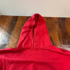 GAP Womens Red Fleece Pullover Hoodie Sweatshirt Size Large Tall Relaxed Fit thumbnail 6