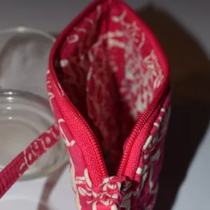 Vera Bradley Wristlet, Fuschia & White, Zip Around thumbnail 4