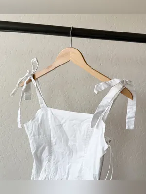 Superdown Siona Tie Strap Mini Dress in White Revolve thumbnail 4