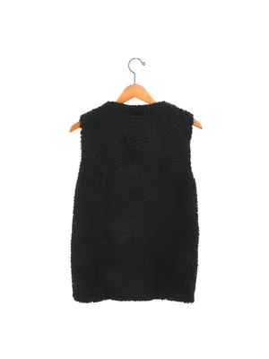 Aritzia Wilfred Chatou Black Shearling Vest S Sleeveless Zip Up Soft Teddy Small thumbnail 5
