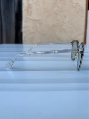 Gucci GG0244S-004 Clubmaster gold and light blue sunglasses thumbnail 9