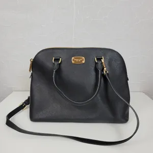 MICHAEL Michael Kors Women Bag Black Leather Cindy Dome Satchel Detachable Strap thumbnail 2